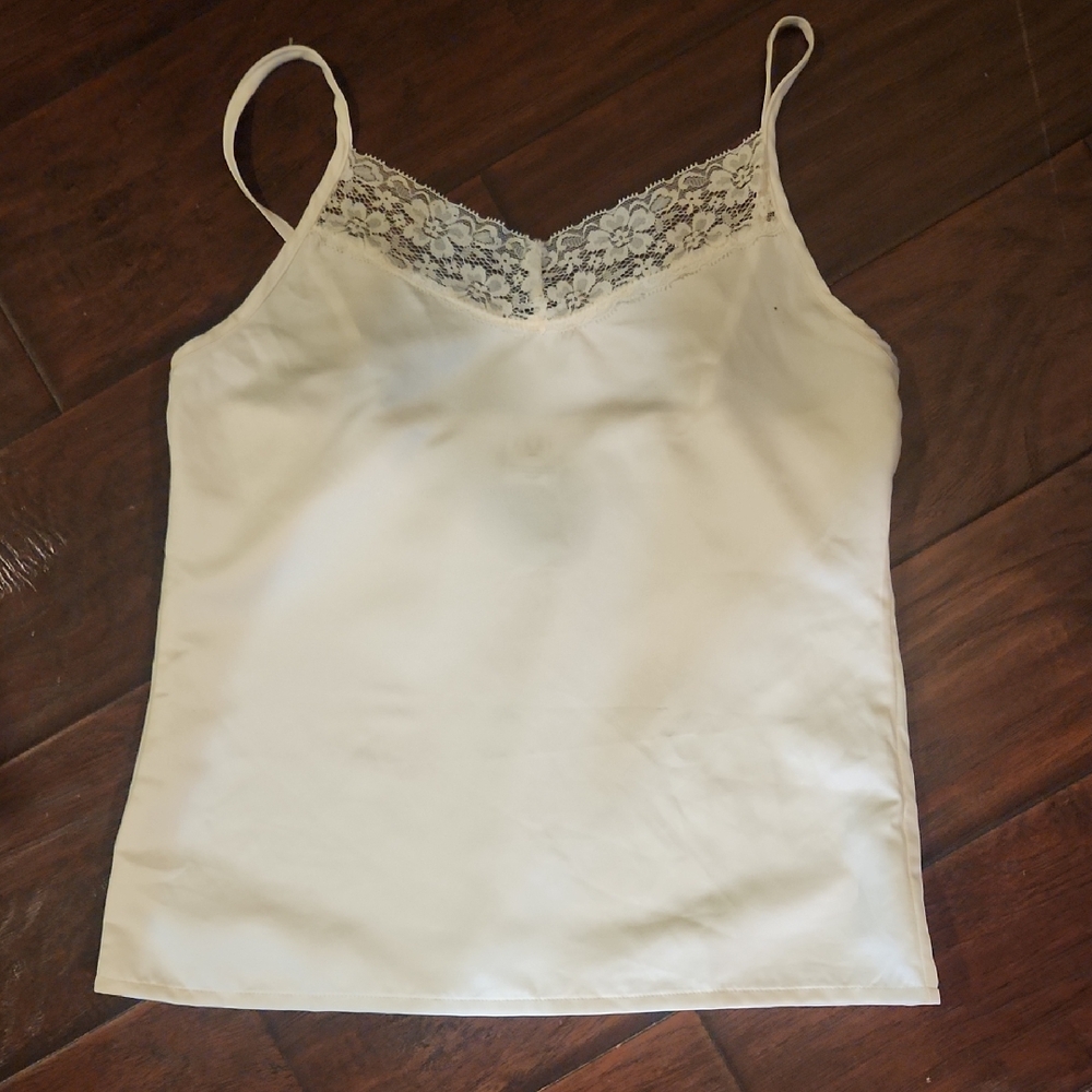 Elle | White Satin | Lingerie Top | Sz M